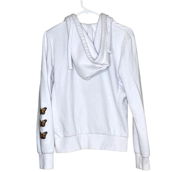 Reflex Butterflies Zip up Hoodie White Size L Casual Street Wear - Picture 2 of 2